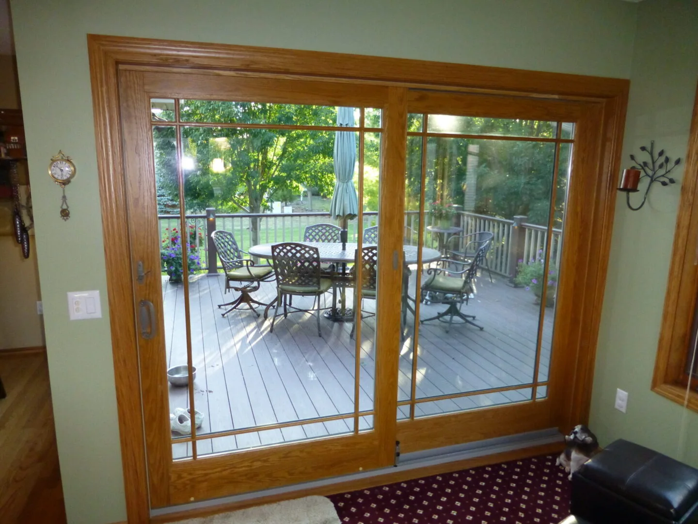 Door Replacment gallery, glazed wood patio door opening to a deck